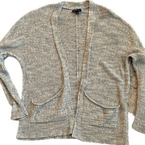 American Eagle Outfitters Gray Open-Front Knit Cardigan